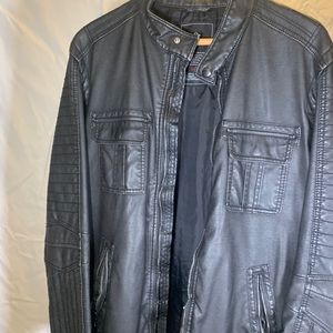 Rock & Republic Black Faux-Leather Jacket.